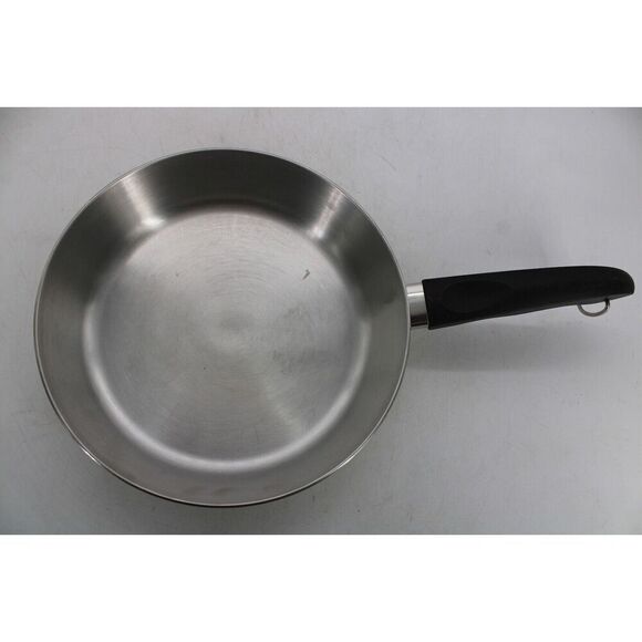 Vintage REVERE WARE 9” Copper Bottom Stainless Steel Frying Pan Skillet USA - Picture 3 of 5
